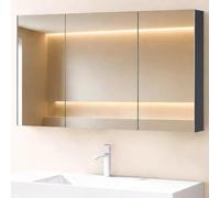 Sogood doporro Armoire Murale Salle de Bains avec Miroir 60x15x70cm | Placard de Rangement, Étagères Réglables, Anthracite Mat, en Bois, Spiegelschrank02
