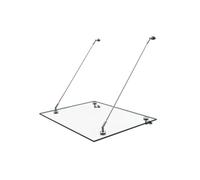 Sogood Auvent en Verre Transparent 90x120cm Auvent de Porte d'Entrée VDG02K Protection Contre la Pluie 2 Barres de Support en INOX