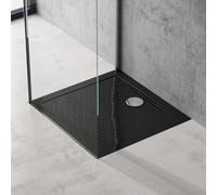 doporro Bac à Douche 70x80 Receveur de Douche Antiglisse Rectangulaire Noir Lucia02AR 70x80x4cm