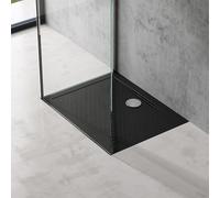 doporro Bac à Douche 70x90 Receveur de Douche Antiglisse Rectangulaire Noir Lucia02AR 70x90x4cm