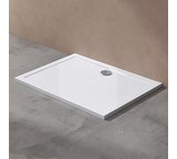 doporro Bac à douche 75x100 receveur de douche antiglisse rectangulaire blanc Lucia02AR 75x100x4 +Bonde AL01