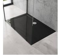 doporro Bac à Douche Antiglisse Receveur de Douche Rectangulaire Noir Acrylique Faro2 80x120x4cm