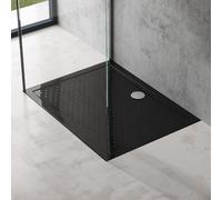 doporro Bac à douche 90x100 Receveur de Douche Antiglisse Rectangulaire Noir Lucia02AR 90x100x4 +Bonde AL01