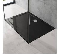 doporro Bac à Douche Antiglisse Receveur de Douche + Bonde AL01 Rectangulaire Noir Acrylique Faro2 90x120x4cm