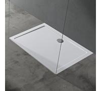doporro Bac à Douche Antiglisse Receveur de Douche Rectangulaire Blanc Acrylique Faro2 90x120x4cm