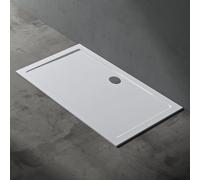 doporro Bac à Douche Antiglisse Receveur de Douche Rectangulaire Blanc Acrylique Faro2 90x140x4cm + Bonde AL02