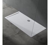 doporro Bac à Douche Antiglisse Receveur de Douche Rectangulaire Blanc Acrylique Faro2 90x160x4cm + Bonde AL02