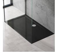 doporro Bac à Douche Antiglisse Receveur de Douche Rectangulaire Noir Acrylique Faro2 80x160x4cm