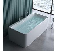 doporro Baignoire Îlot Rectangulaire Autoportante 180cm Blanc