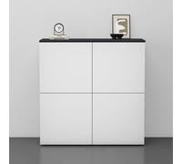 doporro Buffet Commode 100cm Meuble de Rangement Gris Noir Mat et Blanc Mat Placard Salon Salle à Manger 4 Portes Schrank04