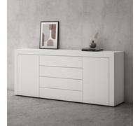 doporro Buffet Commode 167 cm Meuble de Rangement Blanc Mat Placard Salon Salle à Manger 2 Portes et 4 Tiroirs Schrank03