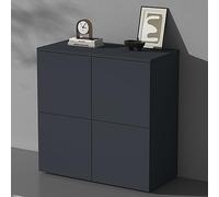 doporro Buffet Commode 76cm Meuble de Rangement Gris Noir Mat Placard Salon Salle à Manger 4 Portes Schrank04