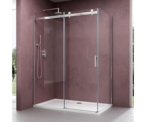 doporro Cabine de Douche 75x115 Paroi de Douche Montage Réversible avec Porte Coulissante Ravenna17 75x115x195cm Verre ESG Transparent 8mm