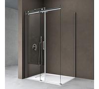 doporro Cabine de Douche 80x110 Paroi de Douche Montage Réversible avec Porte Coulissante Ravenna17 80x110x195cm Verre ESG Transparent 8mm