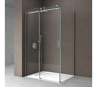 doporro Cabine de Douche 80x120 Paroi de Douche Montage Réversible avec Porte Coulissante Ravenna17 80x120x195cm Verre ESG Transparent 8mm