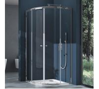 doporro Cabine de Douche avec Bac à Douche Blanc Porte Coulissante en Quart de Cercle 100x100x190 cm Verre ESG Ravenna32K