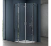 doporro cabine de douche avec bac à douche pare-douche douche en quart de cercle 80x80x195 Ravenna52K verre transparent ESG 6mm NANO