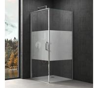 doporro Cabine de Douche en Angle 80x80x195cm Porte Pivotante