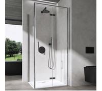 doporro Cabine de Douche en Angle Montage réversible 90x90x195cm Paroi de Douche avec Porte Pliante en Verre Transparant avec Nano-revêtement Design Ravenna37