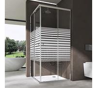 doporro Cabine de Douche en Angle Bandes Opaques 90x70cm Paroi de Douche Hauteur de 190cm Portes Coulissantes Montage Réversible Verre de Sécurité Ravenna16MS