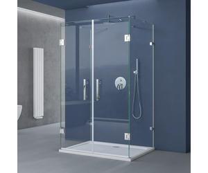 doporro Cabine de Douche Forme U avec Receveur Pare Douche Design Ravenna40 90x90x195cm Verre Transparent ESG de 8mm avec Revetement NANO