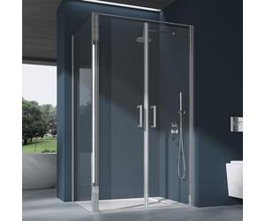 doporro Cabine de Douche Montage Réversible Rectangulaire 90x120x195cm Paroi de Douche Porte Pivotante en Verre Transparent de 8mm Ravenna66K