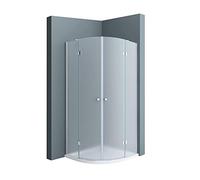 doporro Cabine de Douche Quart de Cercle 100x100x190cm Porte Pivotante