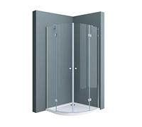 doporro Cabine de Douche Quart de Cercle 100x100x190cm Porte Pivotante