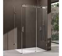 doporro Cabine de Douche rectangualire avec Porte Coulissante 80x115x195cm Paroi de Douche Montage Réversible Ravenna17-2 en Verre Transparent Pare Douche
