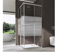 doporro Cabine de Douche Rectangulaire 80x90x190 cm Ravenna16MS-Plus avec Receveur Portes Coulissantes Verre de 6mm Traitement NANO