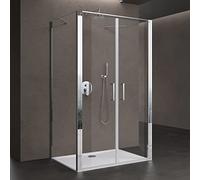 doporro Cabine de Douche Rectangulaire en Forme U 80x90x195cm