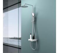 doporro Colonne de Douche avec Robinetterie Système de Douche Complet | Chromé, Mitigeur, avec Pomme Haute Douchette et Flexible, pour Salle de Bain, Duschsystem5
