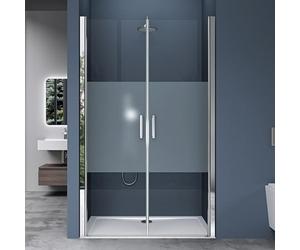 doporro Double Porte de Douche Pivotante pour Niche 100cm Verre Trempé 8mm