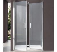 doporro Double Porte de Douche Pivotante pour Niche 105cm Verre Trempé 8mm