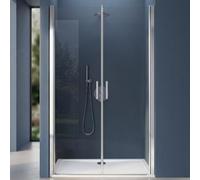 doporro Double Porte de Douche Pivotante pour Niche 105cm Verre Trempé 8mm