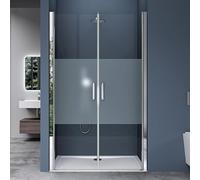 doporro Double Porte de Douche Pivotante pour Niche 95cm Verre Trempé 8mm