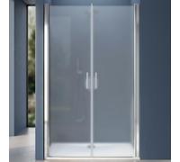 doporro Double Porte de Douche Pivotante pour Niche 95cm Verre Trempé 8mm