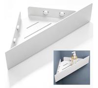 doporro Étagère de Douche d'Angle Murale Panier de Rangement Blanc | sans Perçage ou à Visser, Acier au Carbone, Serviteur de Douche, pour Salle de Bain et Cuisine, Reglo-07
