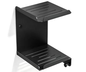 doporro Étagère de Douche d'Angle Murale Rangement 2 Niveaux 3 Crochets | sans Perçage ou à Visser, Serviteur de Douche, Noir, pour Salle de Bain et Cuisine, Reglo-14
