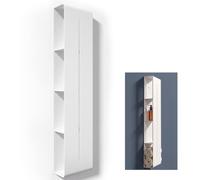 doporro Étagère Murale à 4 Niveaux Support de Rangement Vertical Blanc | Acier au Carbone, avec Perçage, pour Salle de Bain et Cuisine, Reglo-16