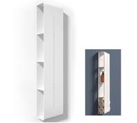 doporro Étagère Murale à 4 Niveaux Support de Rangement Vertical Blanc en Acier au Carbone avec Perçage Reglo-16