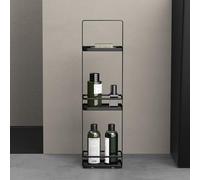 doporro Étagère Rangement sur Pied Salle de Bain Organisateur de Toillettes Noir à 3 Niveaux Serviteur de Douche en Acier au Carbone 18 x 12,5 x 67,3 cm Reglo02