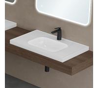 doporro Lavabo à Encastrer Vasque Lave Mains Rectangulaire 80x50x14,5cm