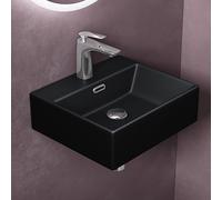 doporro Lavabo à Poser Noir Mat Vasque Suspendu en Céramique Lave Mains Rectangulaire de Qualité pour Salle de Bain 41x36x13cm Brüssel206