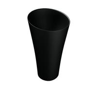 doporro Lavabo Colonne Vasque sur Pied Lave Mains Rond Noir 42x42x85cm