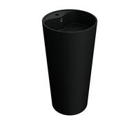 doporro Lavabo Colonne Vasque sur Pied Lave Mains Rond Noir 45x45x90cm
