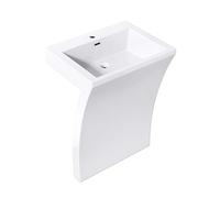 Lavabo vasque evier sur pied colonne fonte mineral colossumF07 60 x 48 x 83cm