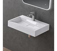 doporro Lavabo Suspendu avec Bonde Vasque à Poser Blanc 60x38x11cm Lave Mains Rectangulaire avec Per?age de Robinet Colossum19