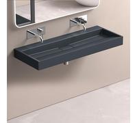 doporro Lavabo Suspendu Vasque à Poser Lave Mains Rectangulaire 120x46x11cm