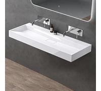 doporro Lavabo Suspendu Vasque à Poser Lave Mains Rectangulaire 120x46x11cm